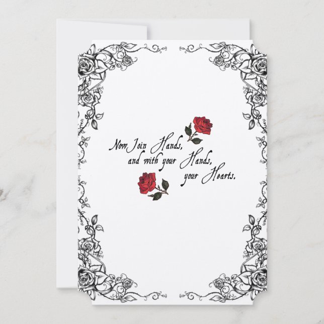 Invitación a la boda Shakespeare Red Roses (Anverso)