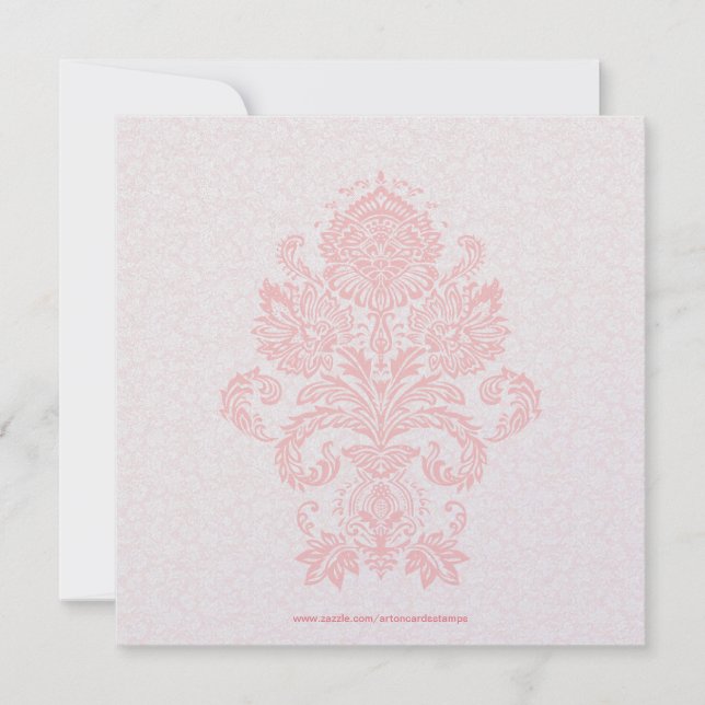 Invitación a la boda Sift de la Damasco floral ros (Anverso)