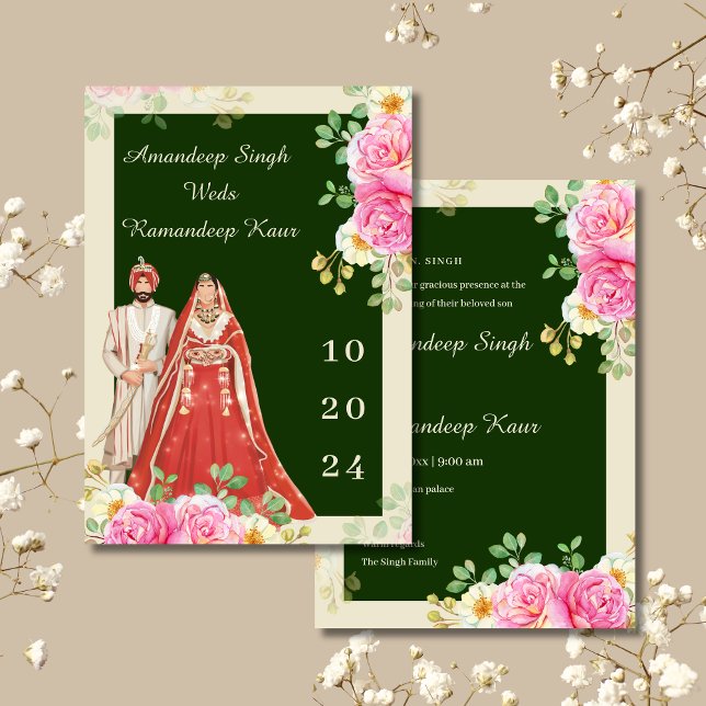 Invitación a la boda sij Invitación a la boda punj (Subido por el creador)