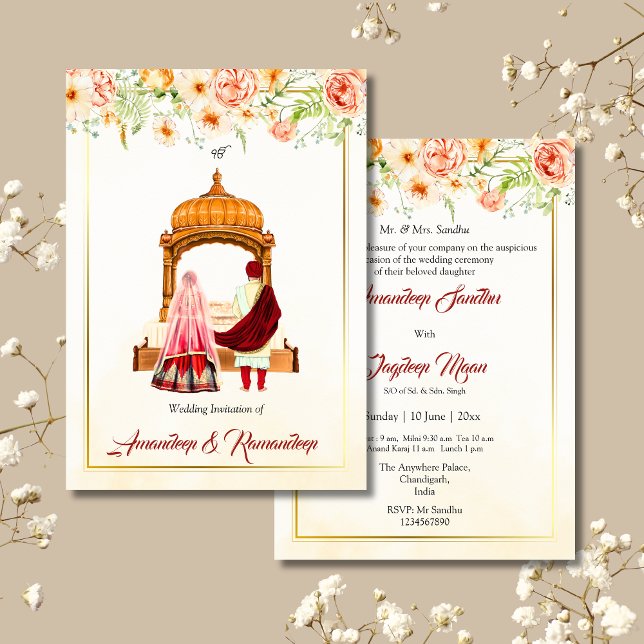 Invitación a la boda sij Invitación a la boda punj (Subido por el creador)