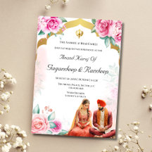 Invitación a la boda sikh Anand karaj