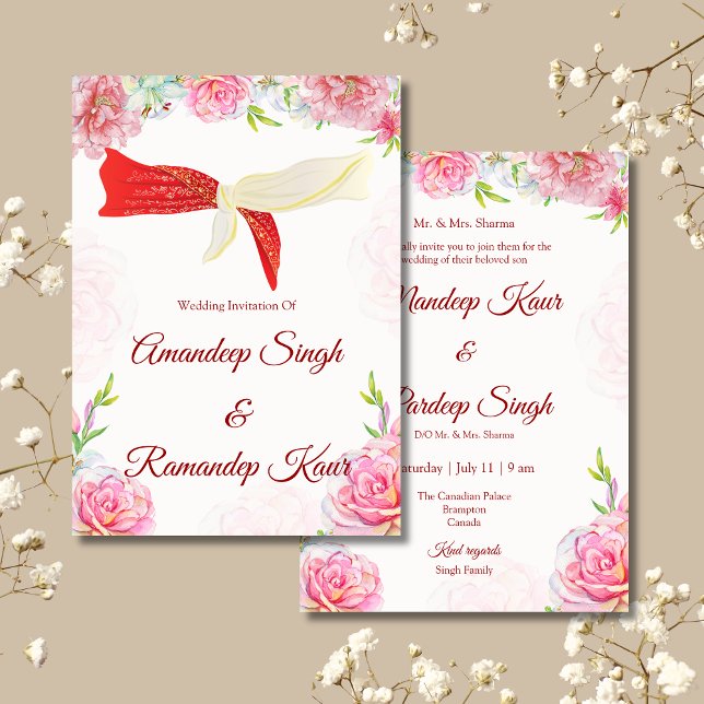 Invitación a la boda sikh en India (Subido por el creador)
