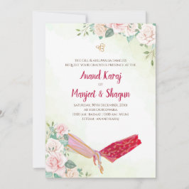 Invitación a la boda sikh y tarjetas Anand Karaj