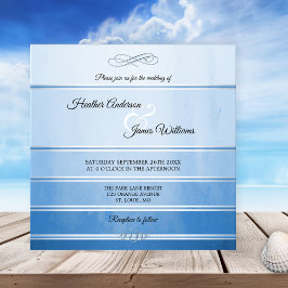 Invitación a la boda Silver Blue Striped Ton sur T