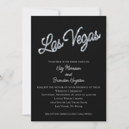 Invitación a la boda Silver Las Vegas Sparkles