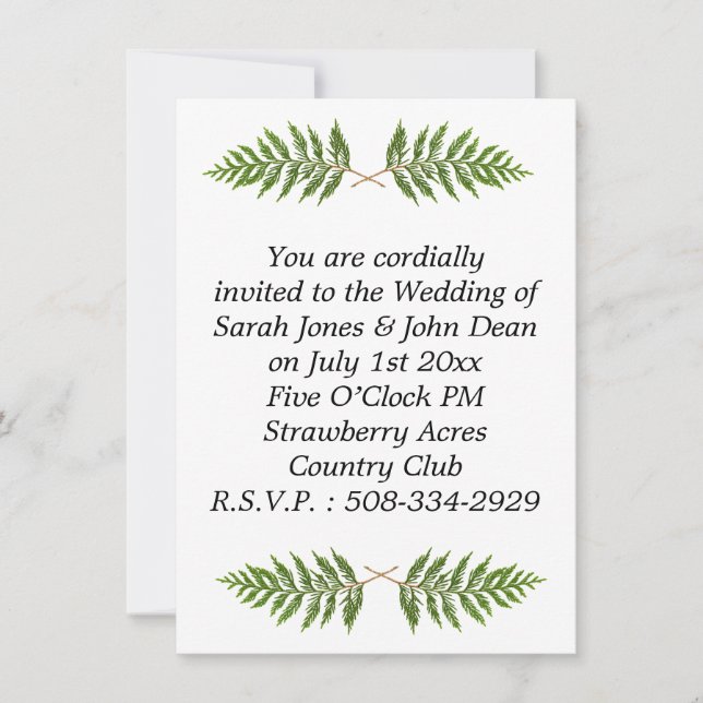 Invitación a la boda simple (Anverso)