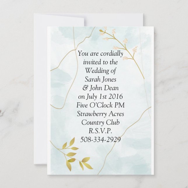 Invitación a la boda simple (Anverso)