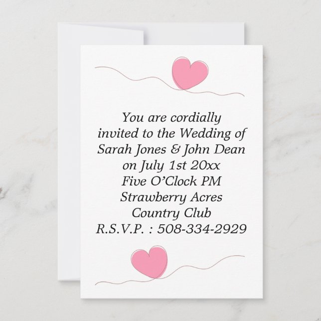 Invitación a la boda simple (Anverso)