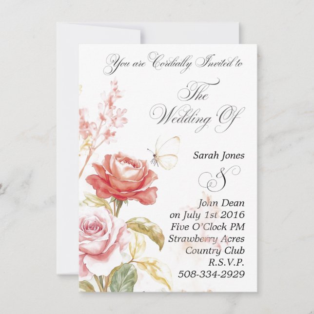 Invitación a la boda simple (Anverso)