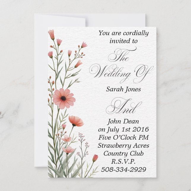 Invitación a la boda simple (Anverso)