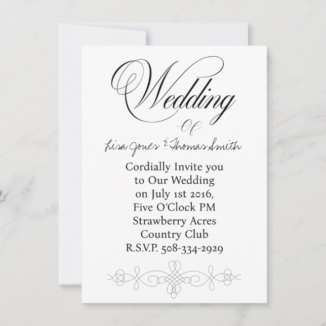 Invitación a la boda simple (Anverso)