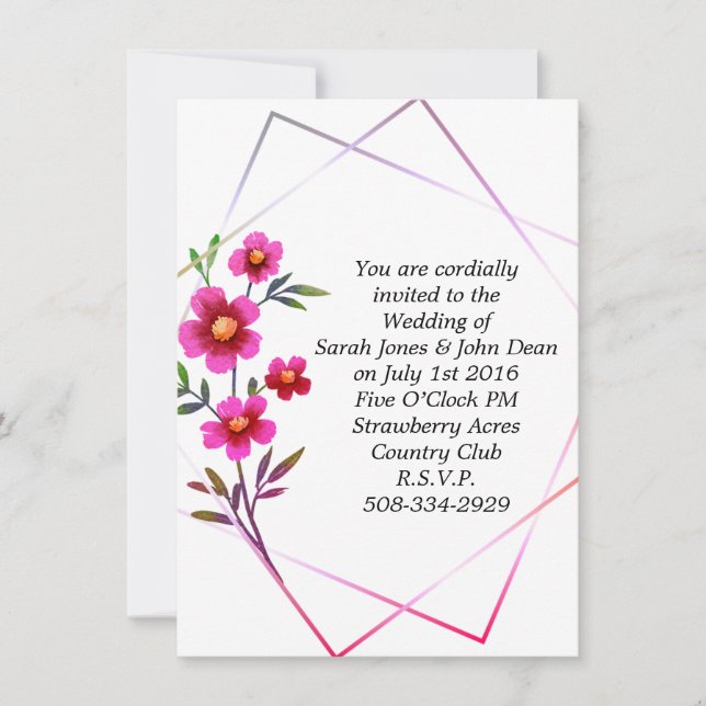 Invitación a la boda simple (Anverso)