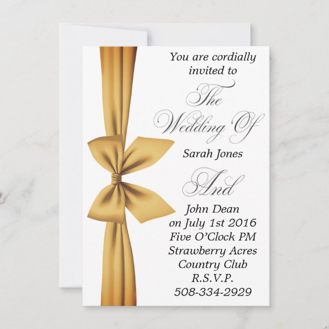 Invitación a la boda simple (Anverso)