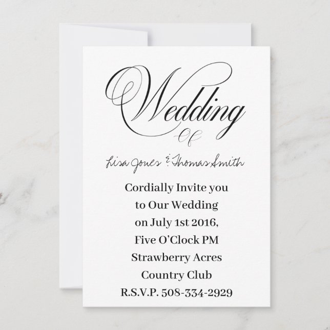 Invitación a la boda simple (Anverso)