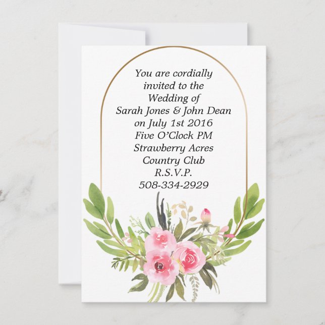 Invitación a la boda simple (Anverso)