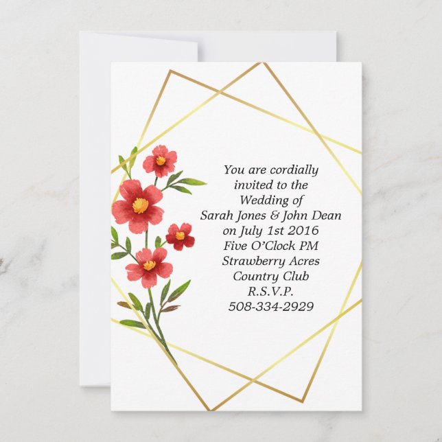 Invitación a la boda simple (Anverso)