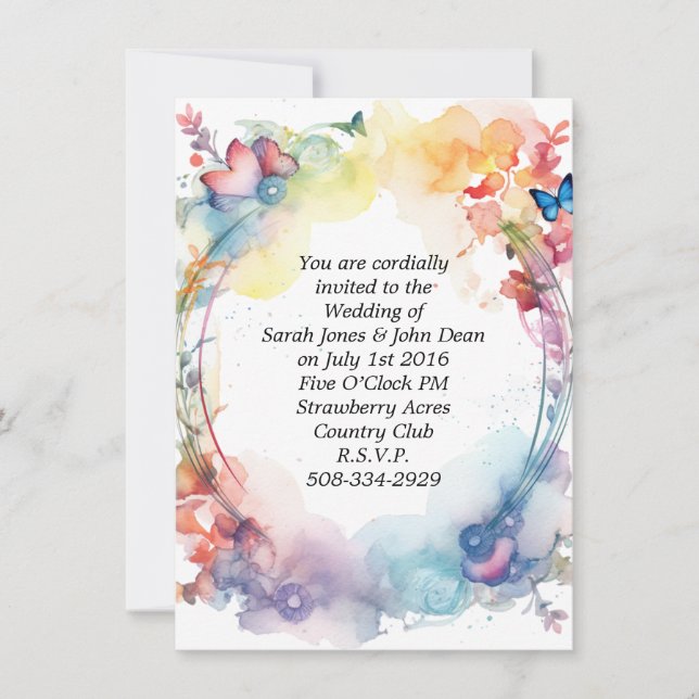 Invitación a la boda simple (Anverso)