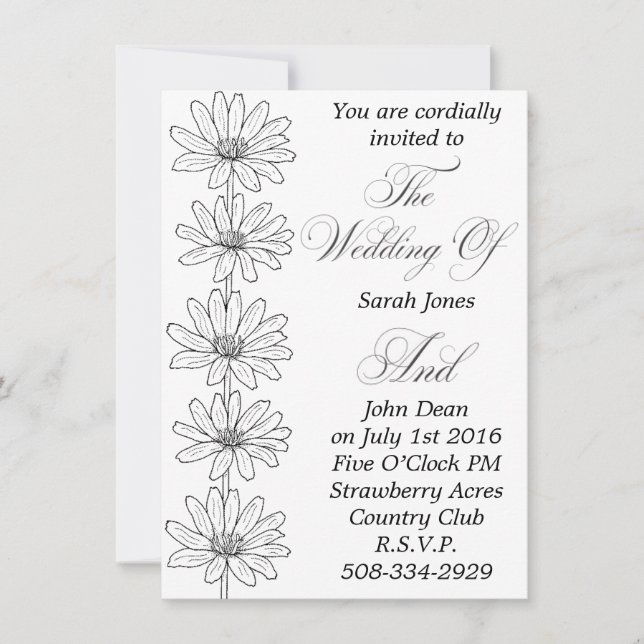 Invitación a la boda simple (Anverso)