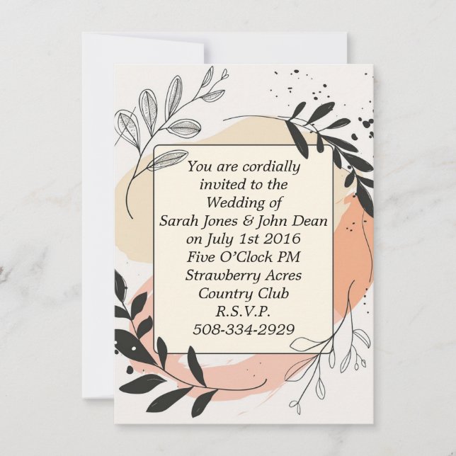 Invitación a la boda simple (Anverso)