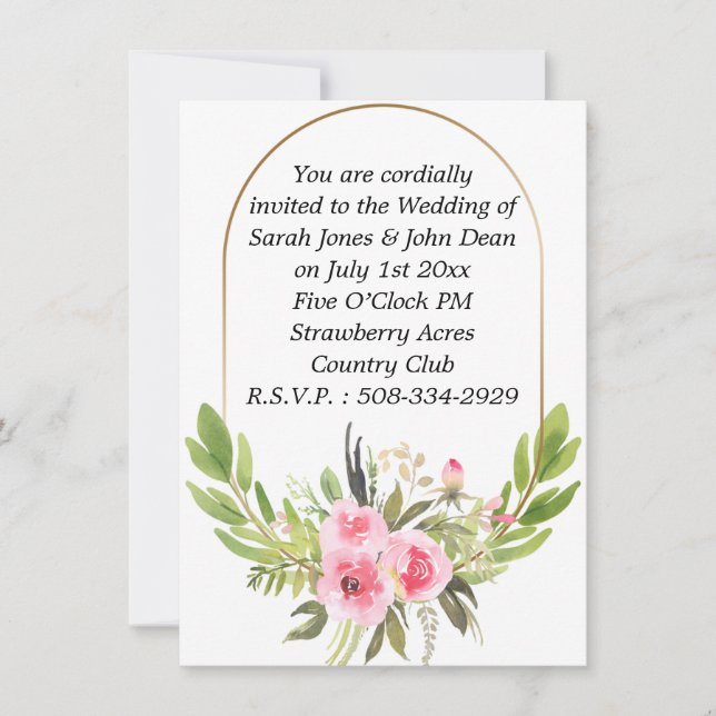 Invitación a la boda simple (Anverso)