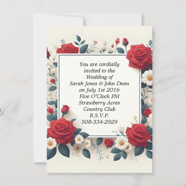 Invitación a la boda simple (Anverso)