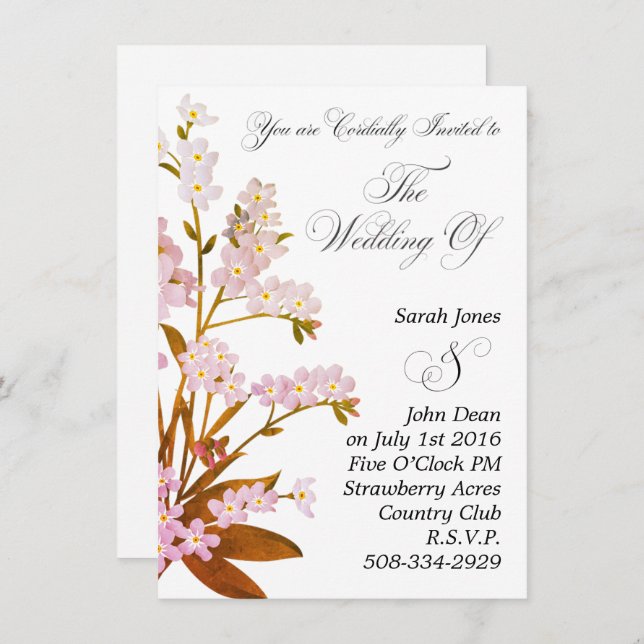 Invitación a la boda simple (Anverso / Reverso)