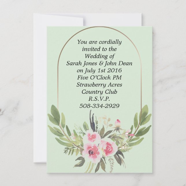 Invitación a la boda simple (Anverso)