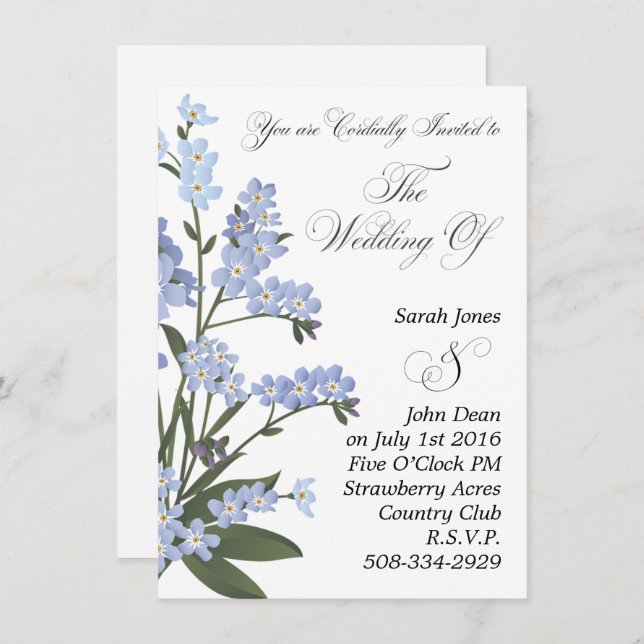 Invitación a la boda simple (Anverso / Reverso)