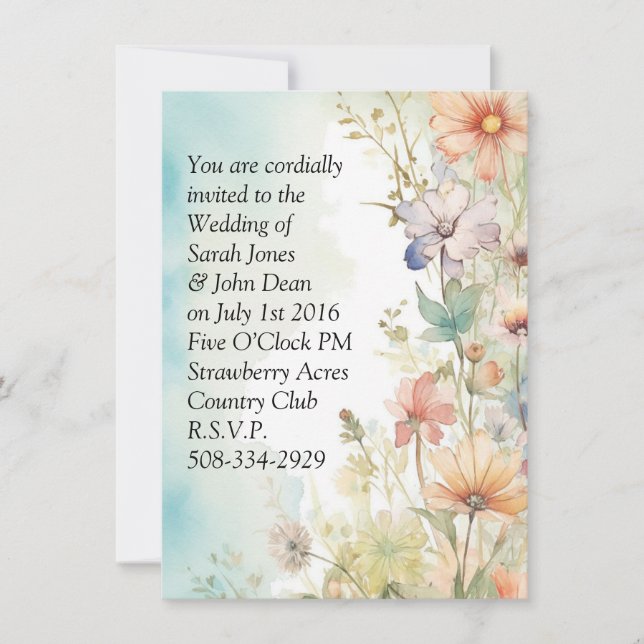 Invitación a la boda simple (Anverso)