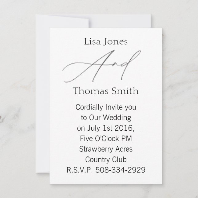 Invitación a la boda simple (Anverso)