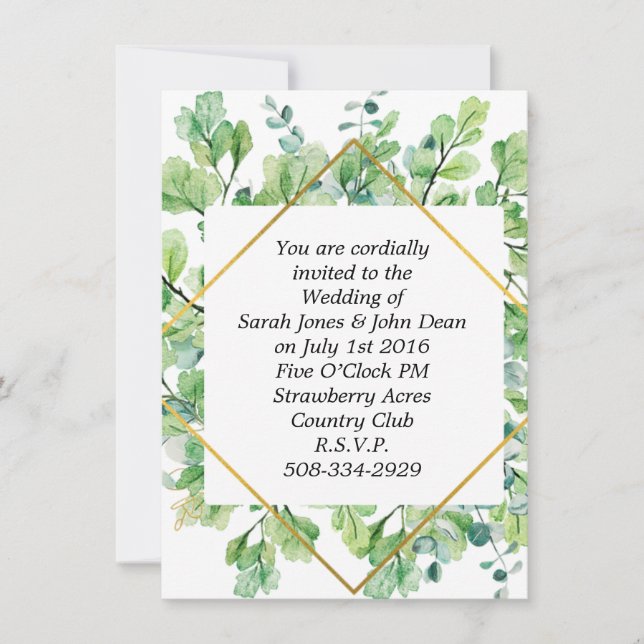 Invitación a la boda simple (Anverso)