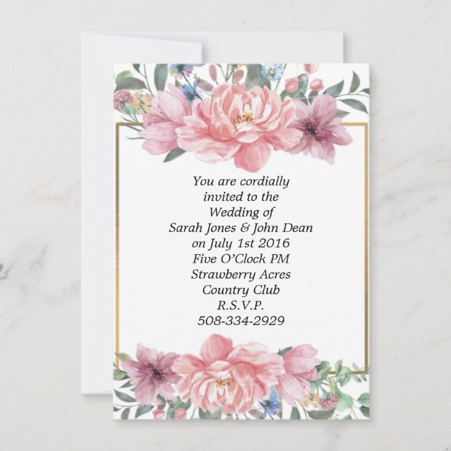 Invitación a la boda simple (Anverso)