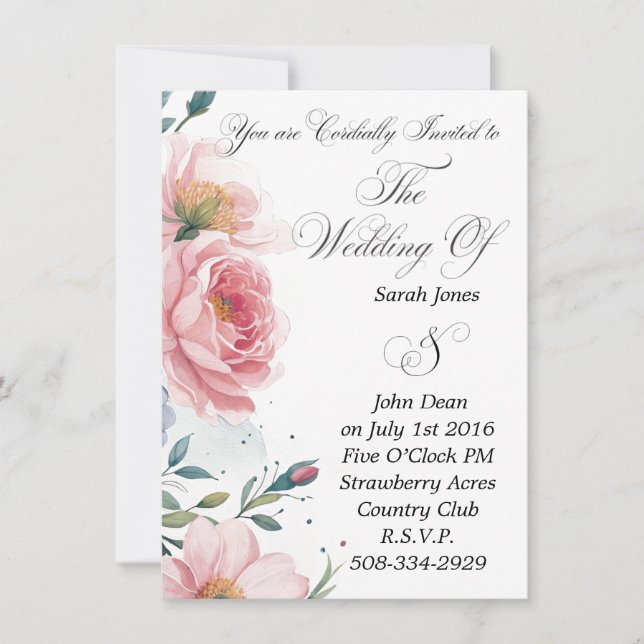 Invitación a la boda simple (Anverso)