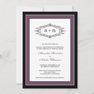 Invitación a la boda simple (berenjena)