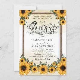 Invitación a la boda simple de girasoles