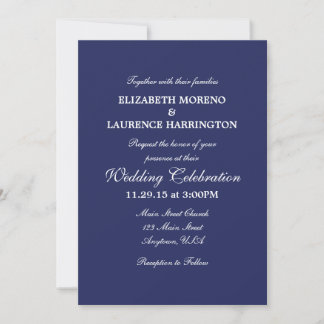 Invitación a la boda simple de la lija azul de la 