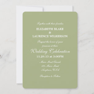 Invitación a la boda simple de la Llanura Verde de