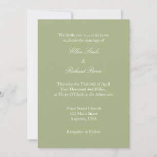 Invitación a la boda simple de la Llanura Verde de