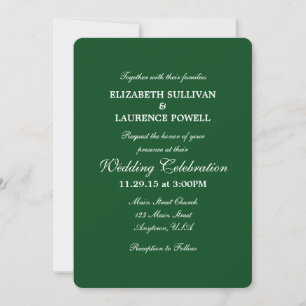 Invitación a la boda simple de la Llanura Verde Os