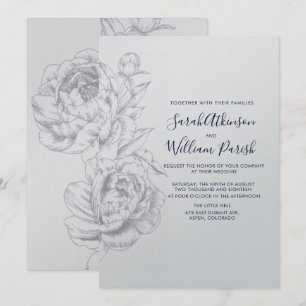 Invitación a la boda simple de Peony