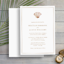 Invitación a la boda simple en la playa