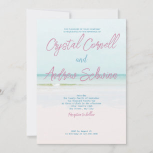 Invitación a la boda simple en la playa