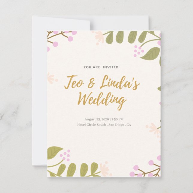 Invitación a la boda simple/ Invitati Boda moderno (Anverso)