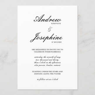 Invitación a la boda simple Josephine Classic
