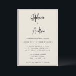 Invitación a la boda simple moderna con crema de m<br><div class="desc">¡Calidad y personalizable!</div>