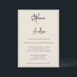 Invitación a la boda simple moderna con crema de m<br><div class="desc">¡Calidad y personalizable!</div>