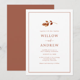 Invitación a la boda simple otoño