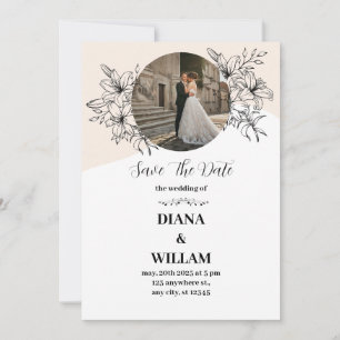 Invitación a la boda simple rosa