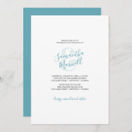 Invitación a la boda simple Turquesa tropical