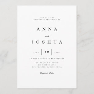 Invitación a la boda simple y con clase